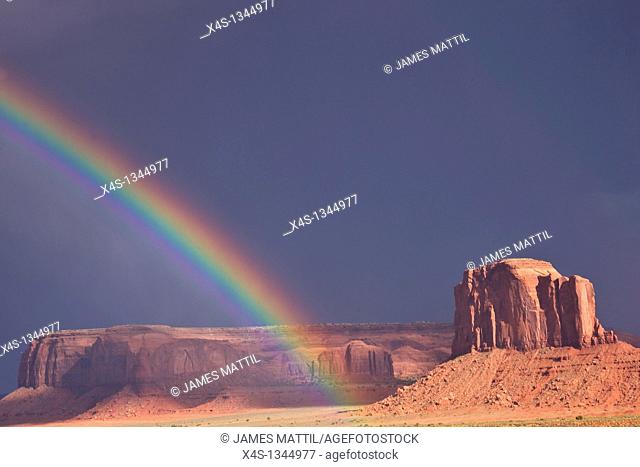 Rainbow's end in Monument Valley, Navajo Nation, USA