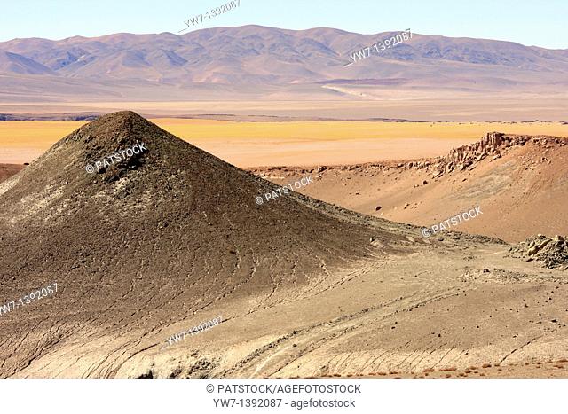 Chilean landscape in the Andes, to the west of Paso de Sico