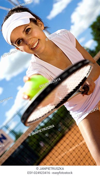 Tennis player, natural colorful tone