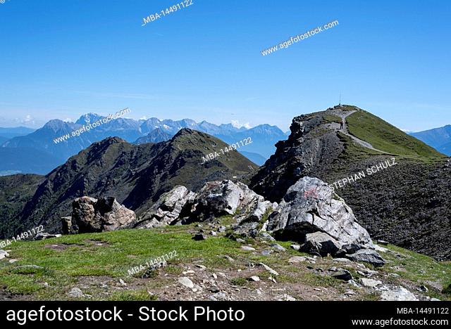 Mount Venet, ridge trail, long-distance hiking trail E5, Alps, Zams, Tyrol, Austria