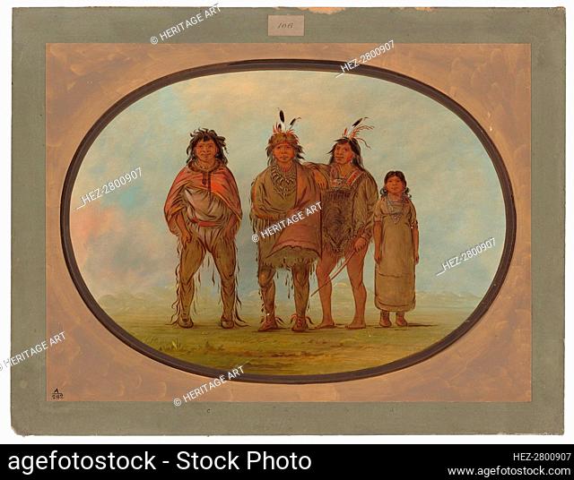 Four Dogrib Indians, 1855/1869. Creator: George Catlin