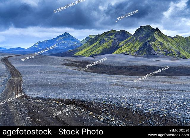 Highlands of Iceland seen from Road F235, Southern Region, Iceland