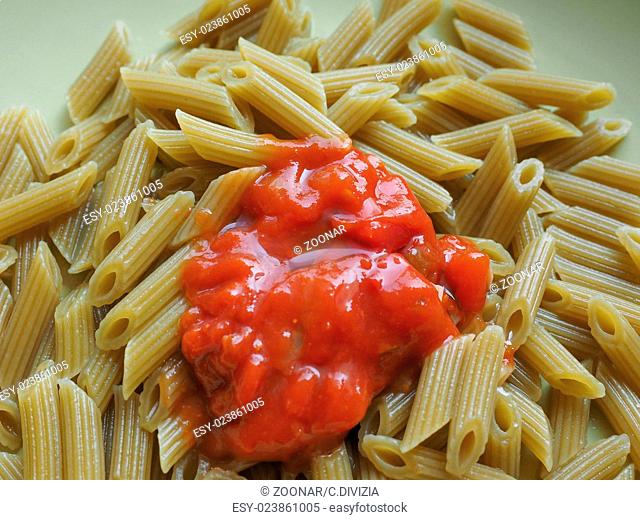 Penne pasta with tomato