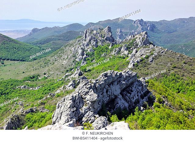 limestone rocks in the Velebit mountain range, view from Kuk od Karline Plane, Croatia