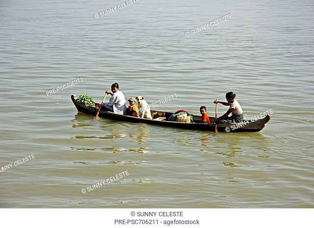 boat on Irrawaddy river, Myanmar