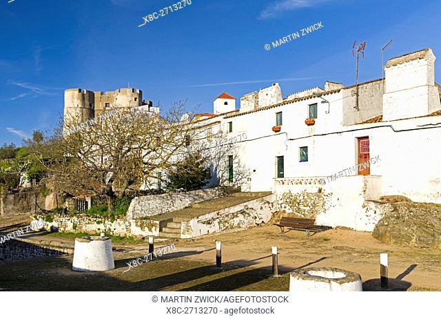 Mountain village and castle Evoramonte in the Alentejo. Europe, Southern Europe, Portugal, March