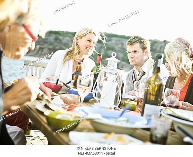 A dinner party by the sea Sweden