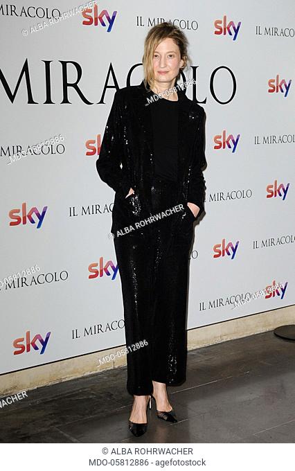 Italian actress Alba Rohrwacher attends at the photocall of sky tv series Il Miracolo by Niccolò Ammaniti at The Space Cinema Moderno