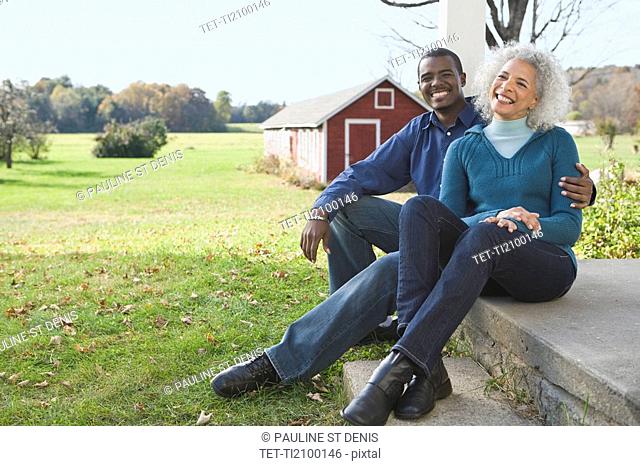 Couple sitting on porch