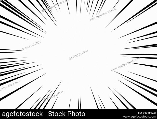 Comic lines frame representing speed or explosion. Cartoon blast drawing template