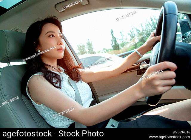 Drive young woman