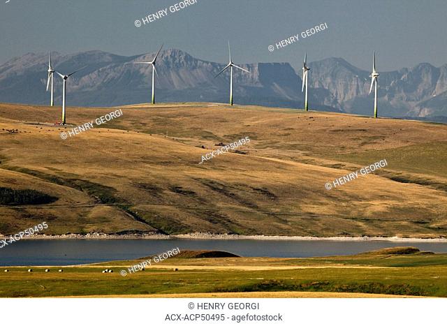 Power-generating windmills near Pincher Creek, Alberta, Canada