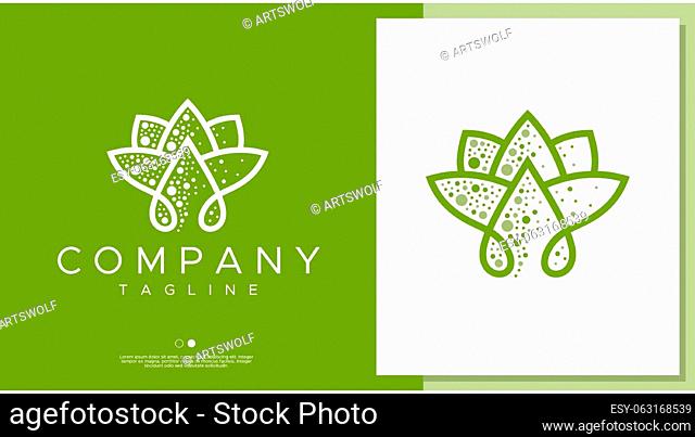 Leaf A letter logo design template. Letter A logo vector