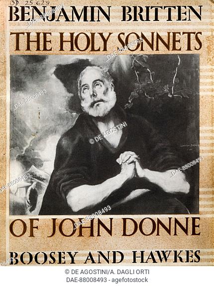 Title page of The Holy Sonnets of John Donne by Benjamin Britten (1913-1976). 20th century.  Praga, Prazska Konzervator