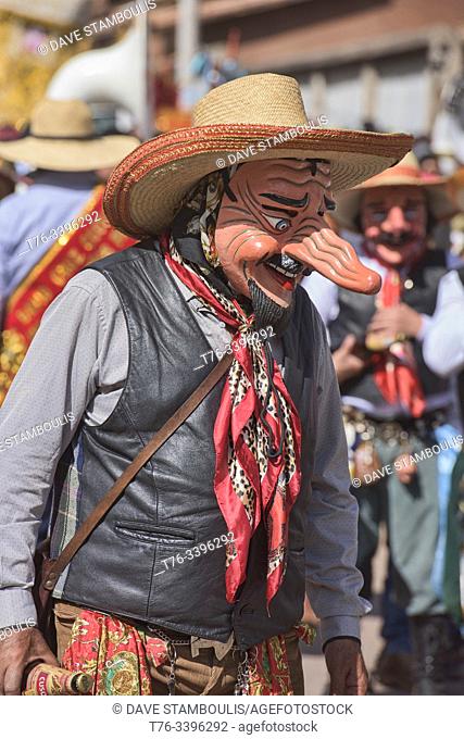 Participant at the wild Virgen del Carmen Festival, held in Pisac and Paucartambo, Peru