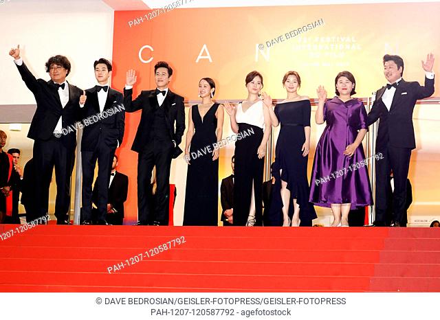 Joon-ho Bong, Woo-sik Choi, Sun-kyun Lee, Yeo-Jeong Cho, Chang Hye-jin, So-dam Park, Jeong-eun Lee and Kang-ho Song attending the 'Parasite / Gisaengchung'...