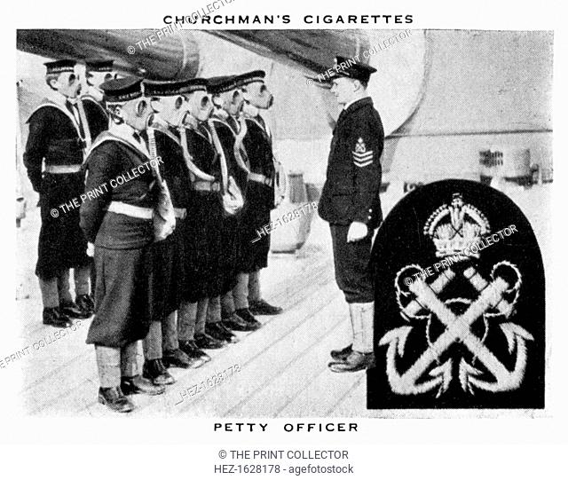 Petty Officer, 1937. Churchman's Cigarette Series, The Navy At Work