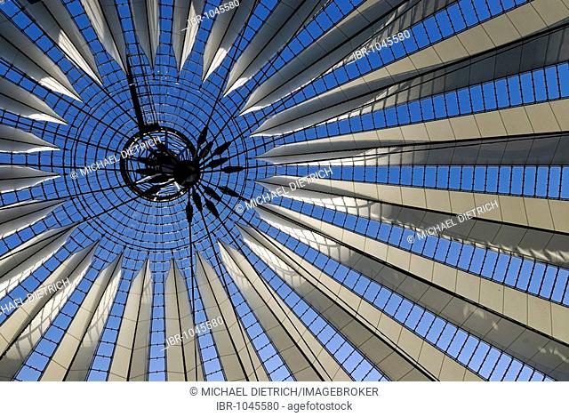 Roof structure in Sony Center, Potsdamer Platz, Berlin, Germany, Europe
