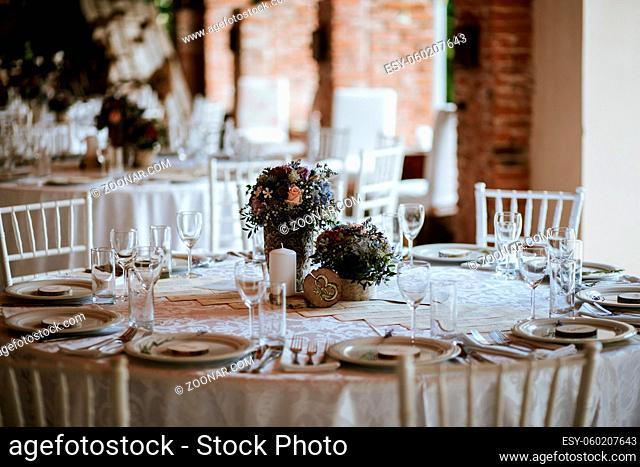 Rustic decoration elements of a wedding