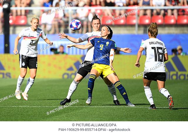29 June 2019, France (France), Rennes: Football, women: World Cup, final round, quarter finals, Germany - Sweden at Roazhon Park