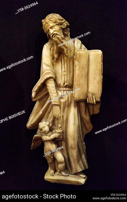 France, Aveyron, Unesco World Heritage Site, Conques, Abbey church of Sainte-Foy's treasury, Statue of Saint John the Baptist