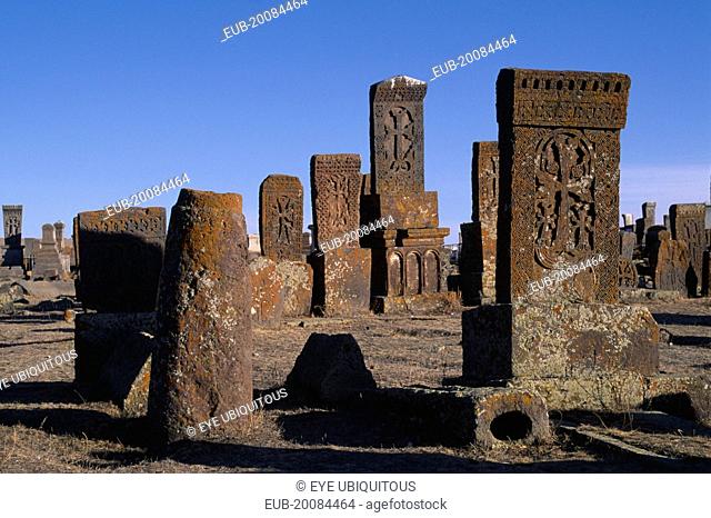 Carved memorial stones or Khachkars dating 7th-13th century