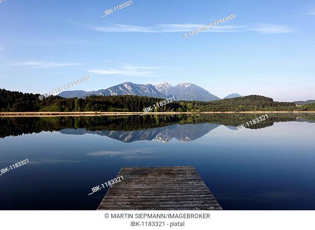Turnersee lake, Karawanken mountains, Carinthia, Austria, Europe