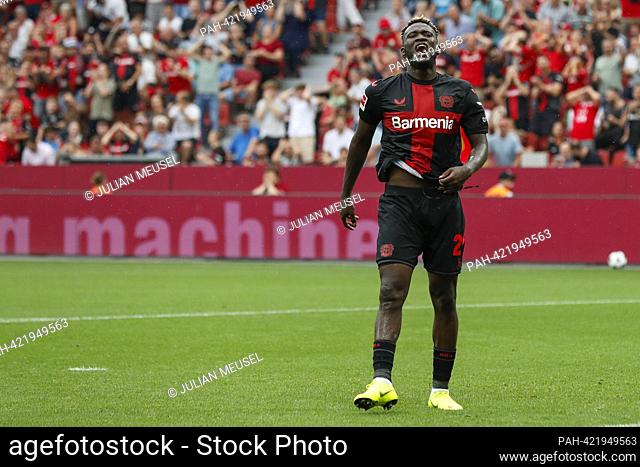 Victor BONIFACE (Bayer 04 Leverkusen, #22) is upset after a missed opportunity. Leverkusen, Soccer 1st Bundesliga/1st matchday, matchday 1