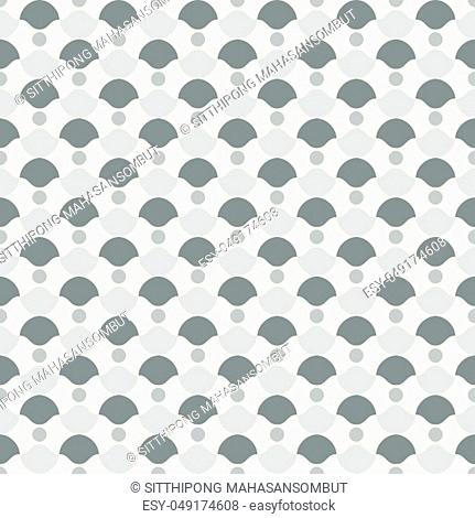 Gray curve cup and circle pattern on pastel background. Retro and classic seamless pattern style for modern or graphic design