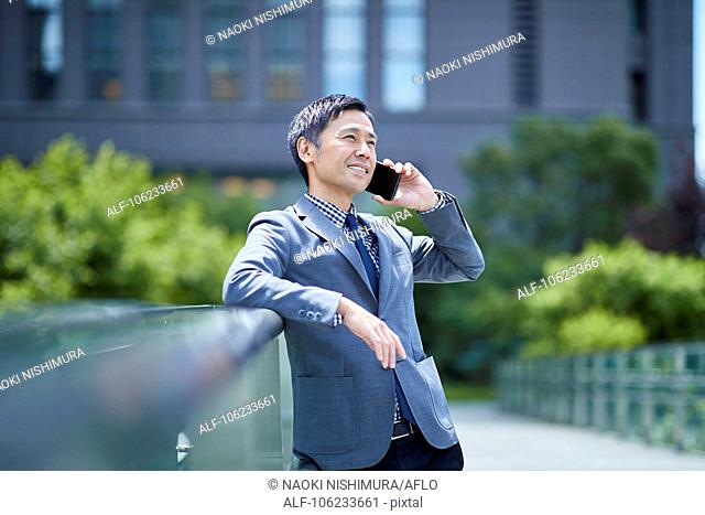 Japanese businessman downtown