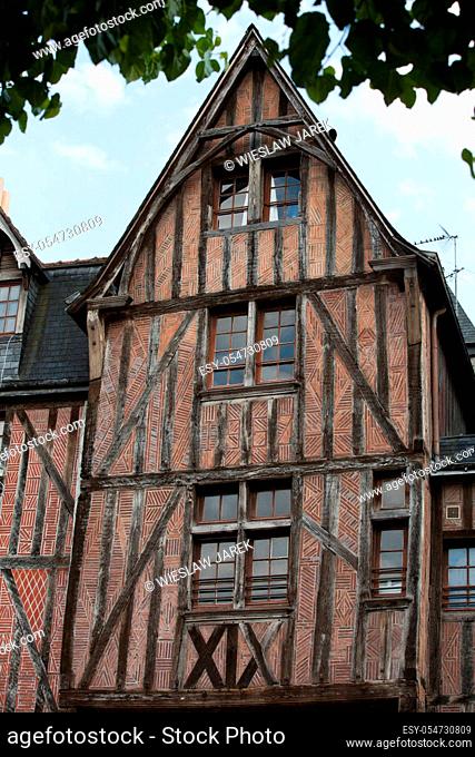 Half-timbered house in Tours, Loire Valley, France