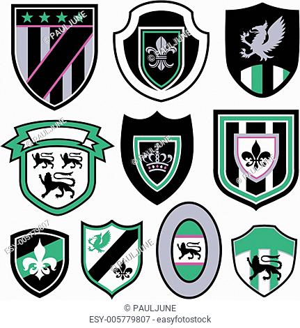 classic griffin royal emblem badge shield