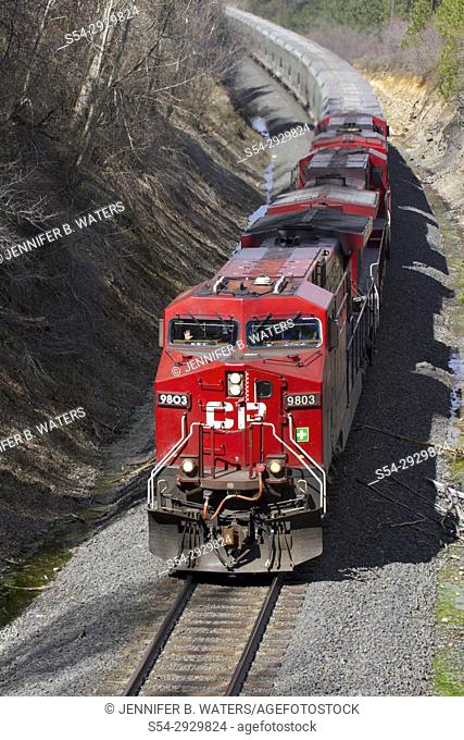 Canadian Pacific power on BNSF train in Spokane, Washington, USA