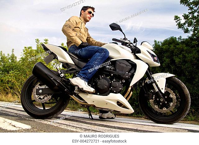 man with a motorcycle