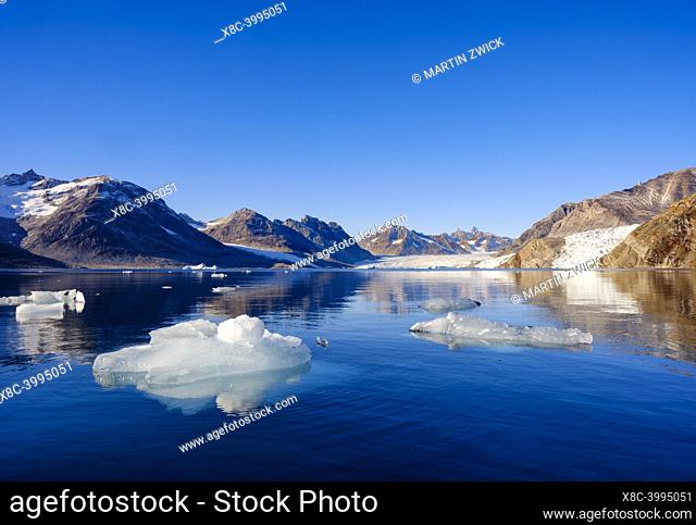 Karale glacier in the Sermiligaaq Fjord. Ammassalik region in the north east of Greenland. North America , Greenland, Ammassalik, danish territory, October