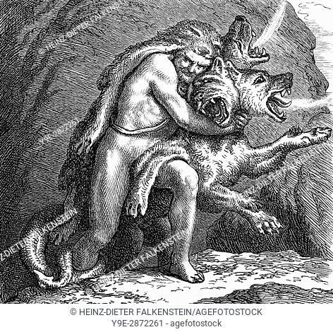 Hercules capturing Cerberus, Greek mythology