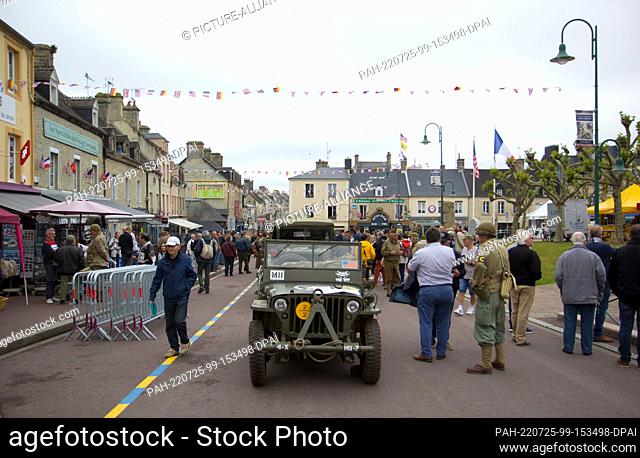 05 June 2022, France, Sainte-Mère-Église: Historic military vehicles will be on display as part of the festivities surrounding the D-Day village center