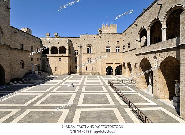 Rhodes  Dodecanese Islands  Greece  Courtyard of the Palace of Grand Masters, Old Town, Rhodes City