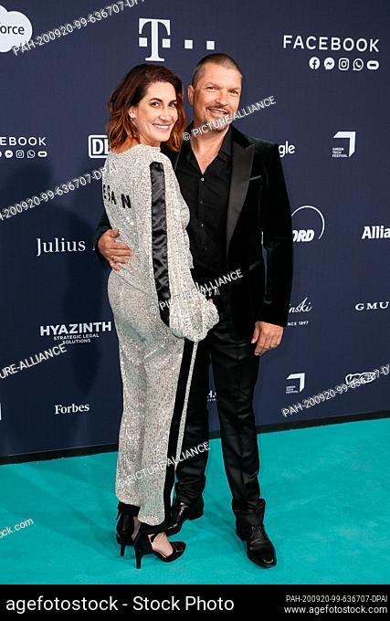 18 September 2020, Berlin: Alice Krueger and husband Hardy Krueger Junior come to the Green Awards 2020 at the power plant Photo: Gerald...