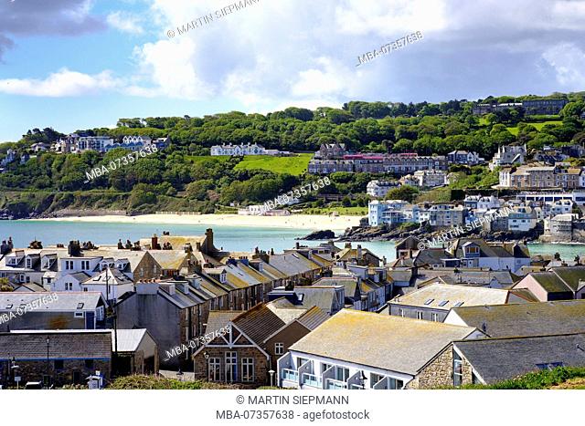 View from The Island, behind Porthminster Beach, St Ives, Cornwall, England, United Kingdom