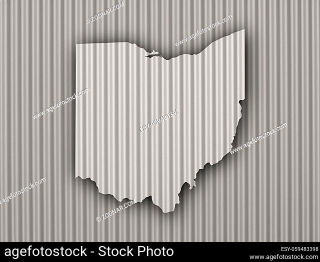Karte von Ohio auf Wellblech - Map of Ohio on corrugated iron