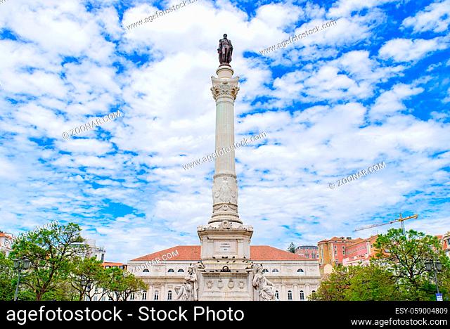 Column of Pedro IV on Rossio Square in Lisbon, Portugal