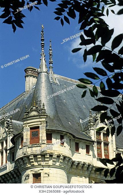 Chateau d'Azay-le-Rideau, Indre-et-Loire department, Centre region, France, Europe