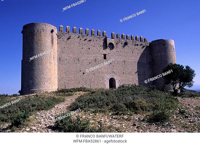 Fortress Montgri Castle near Torroella de Montgri, Girona, Catalonia, Costa Brava, Spain
