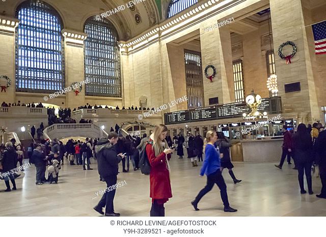 Crowds of travelers in Grand Central Terminal in New York on Christmas Eve, Monday, December 24, 2018. According to the AAA 112