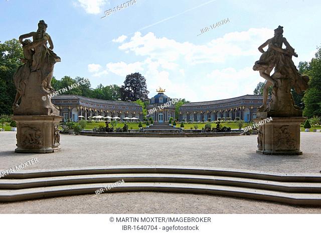 Neues Schloss Castle and orangery, Hermitage near Bayreuth, Upper Franconia, Franconia, Bavaria, Germany, Europe