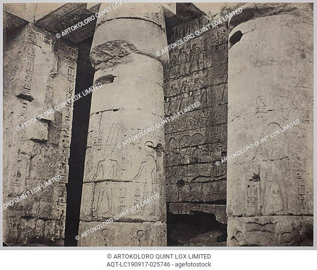Medinet Habu, Mortuary Temple of Ramses III, Left Wall (Médinet-Habou, Temple funéraire de Ramsès III, paroi gauche, 1854, John Beasly Greene, American