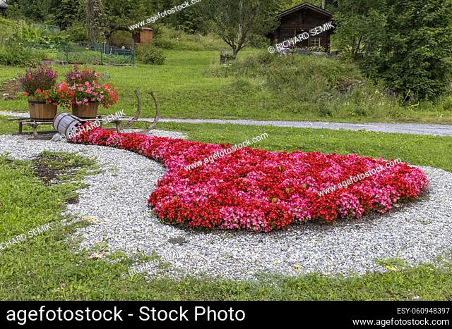 Floral decoration in the countryside, Alps, Switzerland