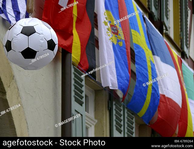 Football with European flags