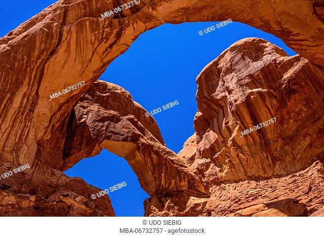 The USA, Utah, Grand county, Moab, Arches National Park, The Windows Section, stand-in Arch